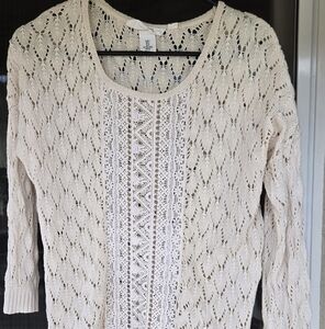H&M Cozycore Crochet Swester Size Small